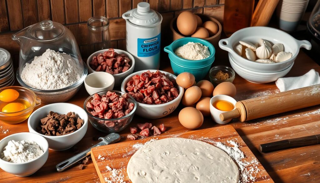 Chipped Beef Flour Dumplings Preparation