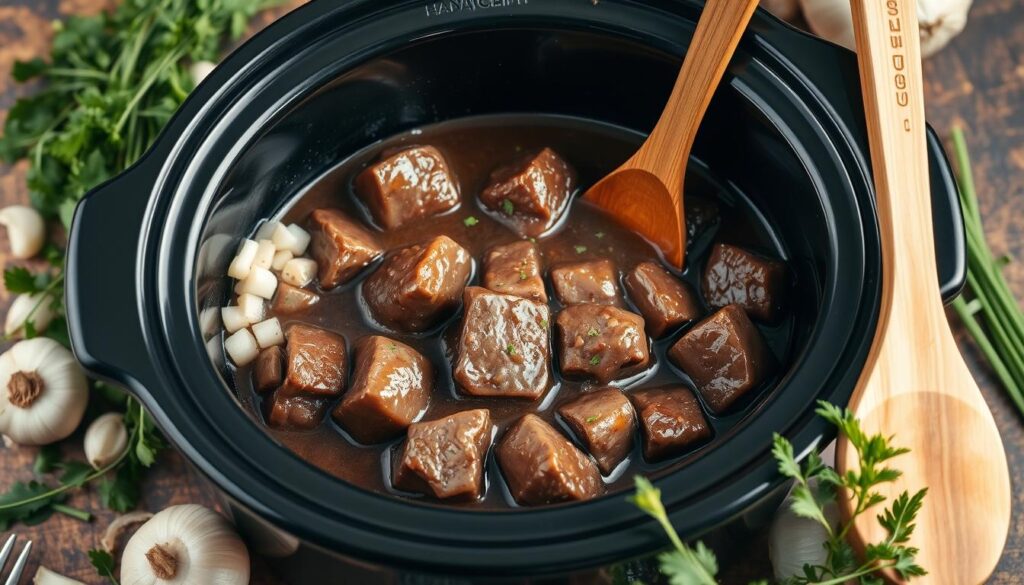 Crockpot Cube Steak Gravy Preparation