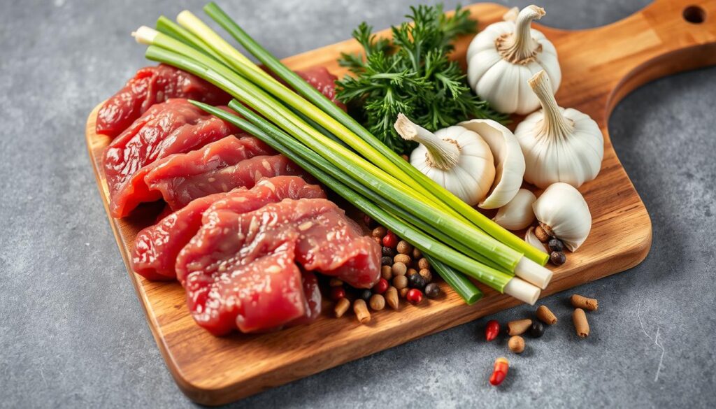 Garlic Pepper Beef Ingredients