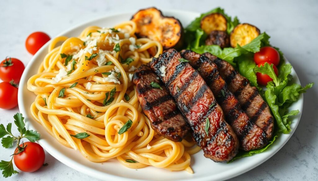 Healthy Meal Prep Pasta and Steak Strips