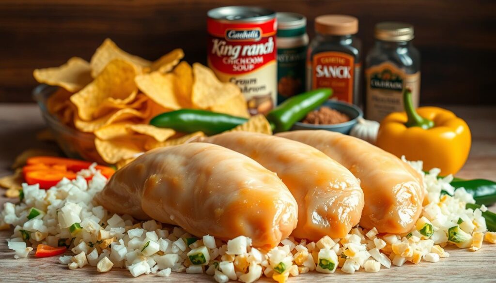 Key ingredients for King Ranch Chicken