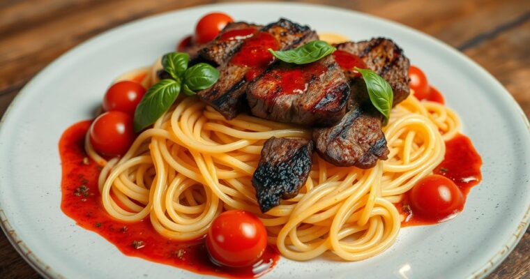 beef steak pasta