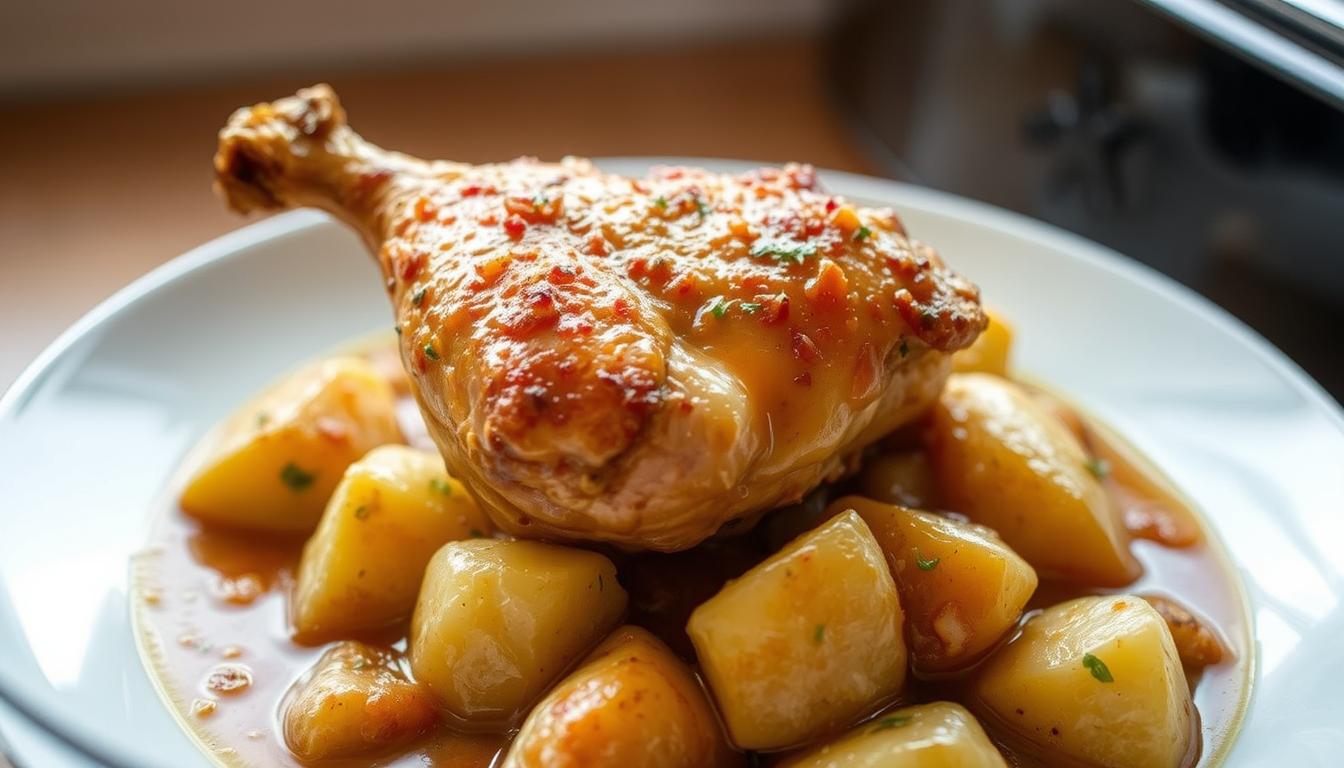 Slow Cooker Garlic Parmesan Chicken and Potatoes